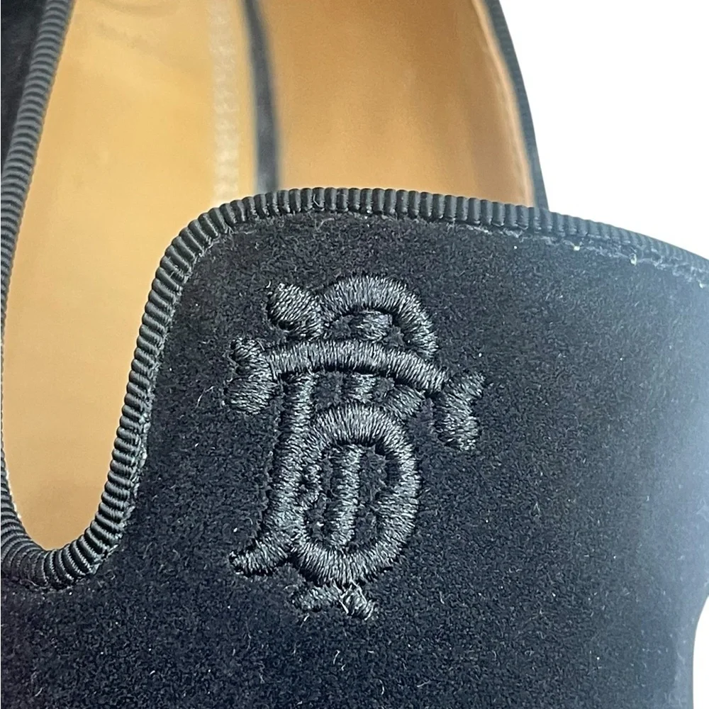 Tory Burch Womens Black Suede Leather Pointed Toe Loafer Flats Size 6.5M